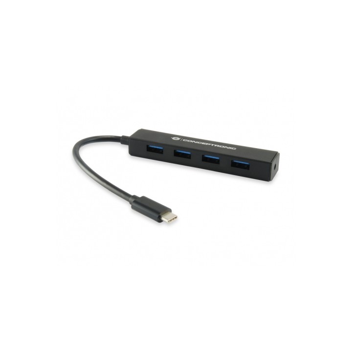 Hub CONCEPTRONIC USB-C a 4xUSB-A 3.0 Negro (CTC4USB3)