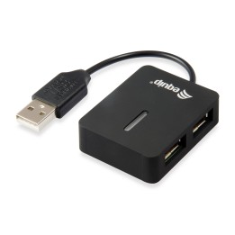 Mini Hub EQUIP Life Travel 4xUSB 2.0 Negro (EQ128952)