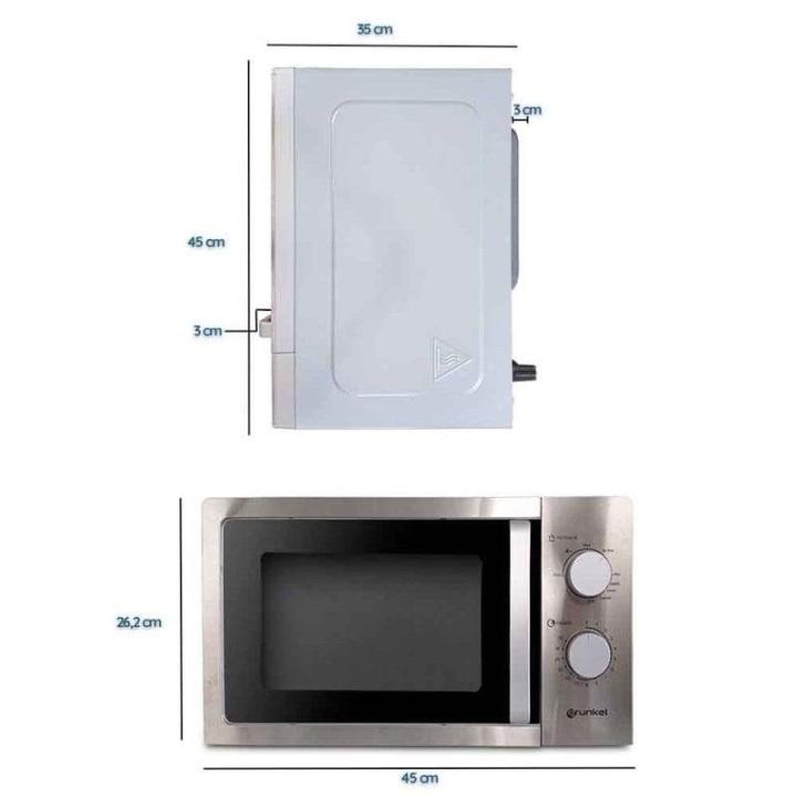 Microondas Grunkel MWG-20INOX 20 litros 700W con grill y descongelación