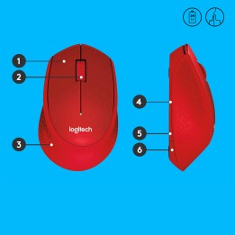 Ratón LOGITECH M330 Silent RF 1000dpi Rojo (910-004911)