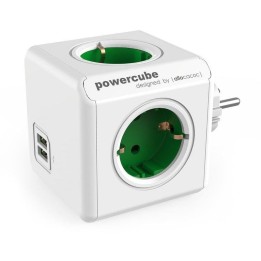 PowerCube Original USB 4 Tomas + 2 USB Verde