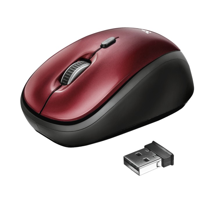 Ratón Trust Yvi Óptico Wireless RF 1600dpi Rojo (19522)