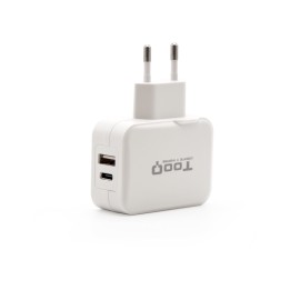 Cargador Pared TooQ USB-A/C 27W Blanco (TQWC-2SC02WT)