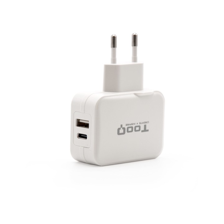 Cargador Pared TooQ USB-A/C 27W Blanco (TQWC-2SC02WT)