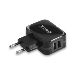 Cargador de Pared TooQ 17W 2xUSB-A Negro (TQWC-1S02)