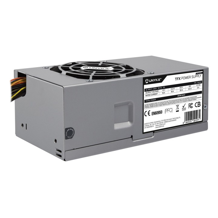 Fuente UNYKA TFX 350W PFC 80% 80mm Bulk Plata (52014)