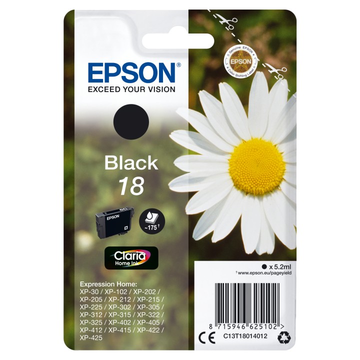 Tinta Epson 18 T1801 Negro 5.2ml 175 pág MARGARITA
