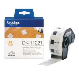Etiquetas Precortadas BROTHER Negro/Blanco (DK11221)