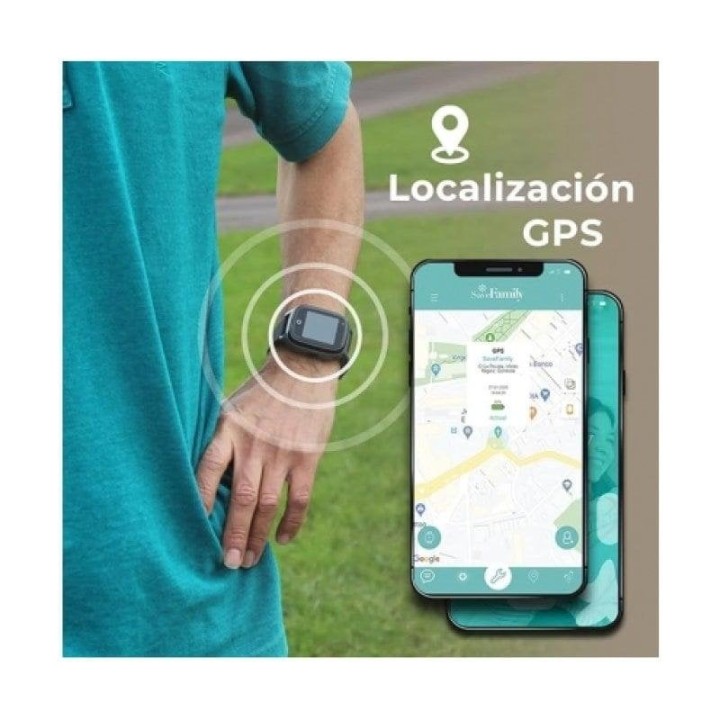 SaveFamily Senior Smartwatch Pantalla IPS 1.4" GPS Aviso de Caí­da Botón SOS Negro No Incluye SIM
