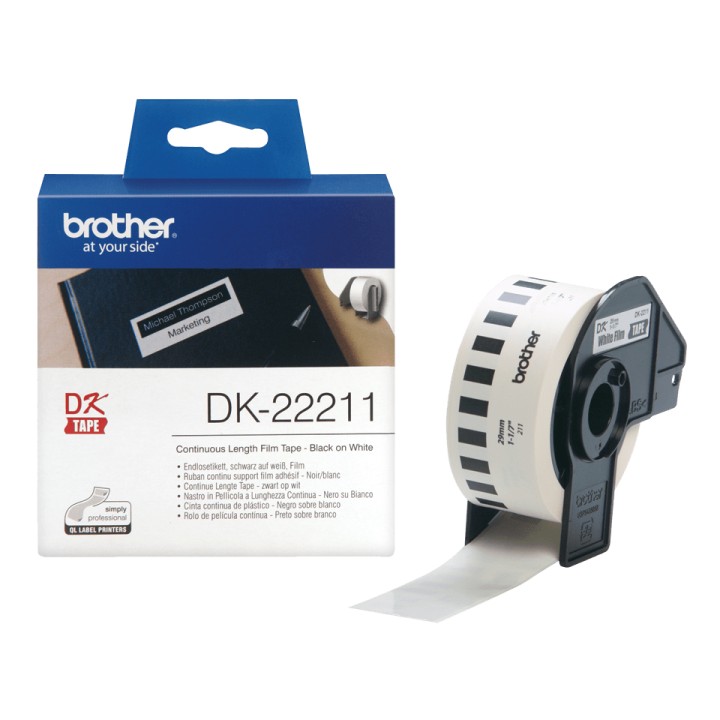 Cinta de Película Plástica BROTHER Blanca (DK-22211)