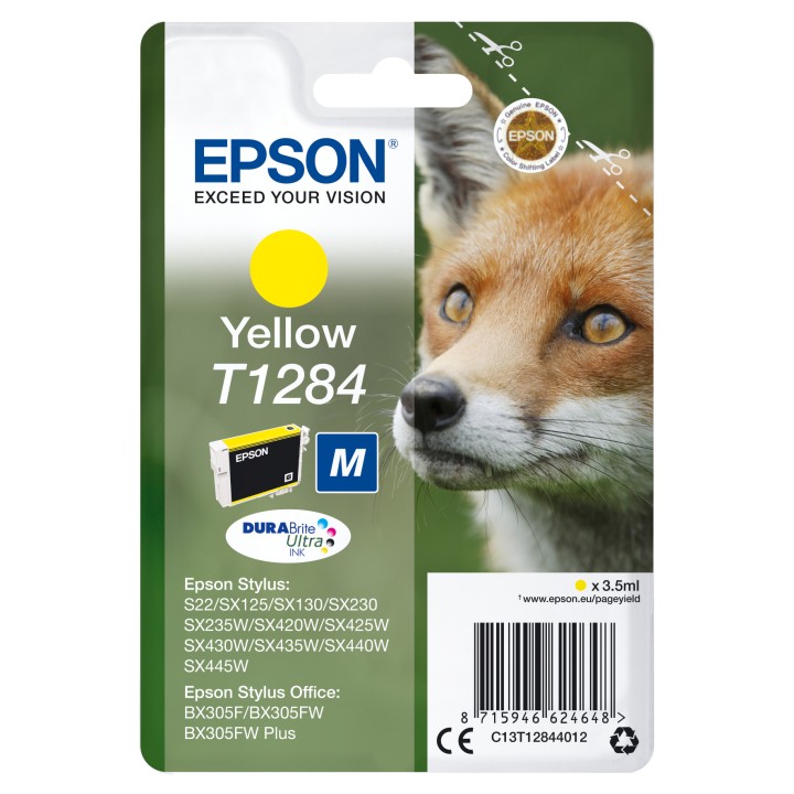 Tinta Epson T1284 Amarillo 3.5ml 260 pág (C13T12844012)
