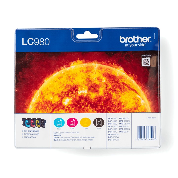 Tinta Brother Pack Negro/Tricolor (LC980VALBP)