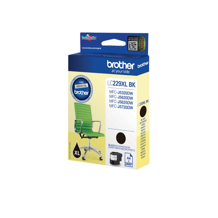 Tinta BROTHER Negro 2400 páginas (LC229XLBKBP)