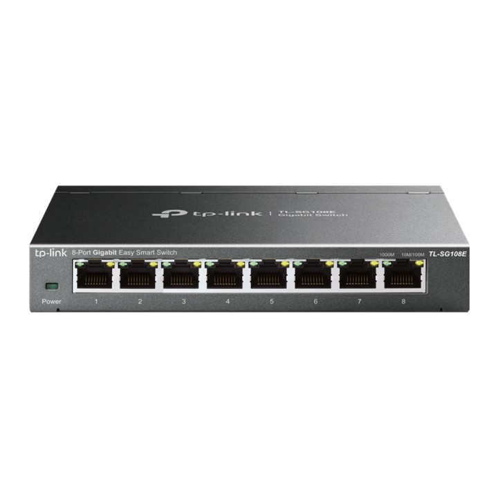 Switch TP-Link 8xRJ45 GbE Gestionado Negro (TL-SG108E)