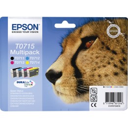Tinta Epson T0715 Pack Negro/Tricolor (C13T07154012)