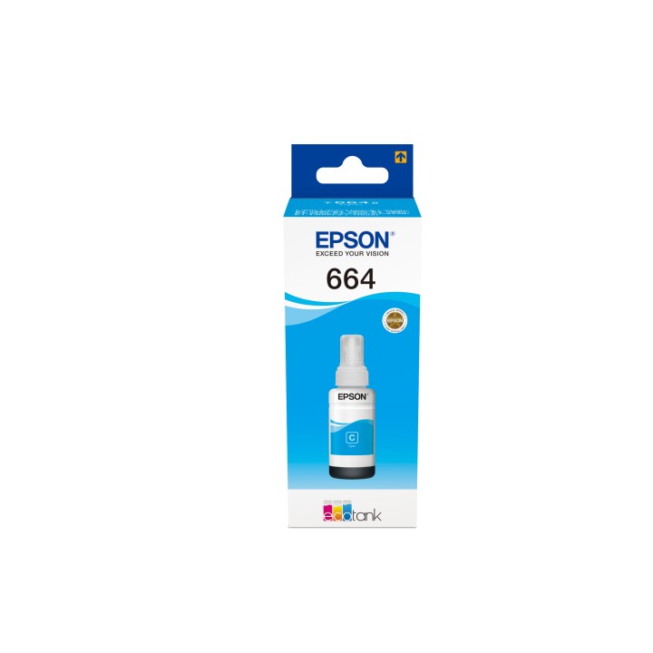 Botella Tinta Epson EcoTank 664 Cian 70ml (C13T664240)