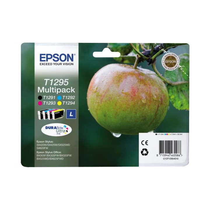 Tinta Epson T1295 Pack Negro/Tricolor (C13T12954012)