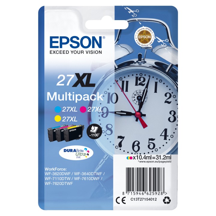 Tinta Epson 27XL T2715 Pack 3 Colores (C13T27154012)