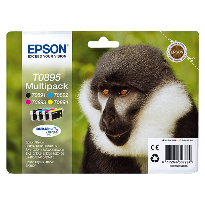 Tinta EPSON Negro/Tricolor S20 Mandril T0895