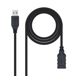 Nanocable USB-A/M a USB-A/H 1m Negro (10.01.0901-BK)