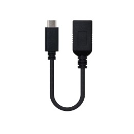 Nanocable USB-C/M a USB-A/H 15cm Negro (10.01.4201)