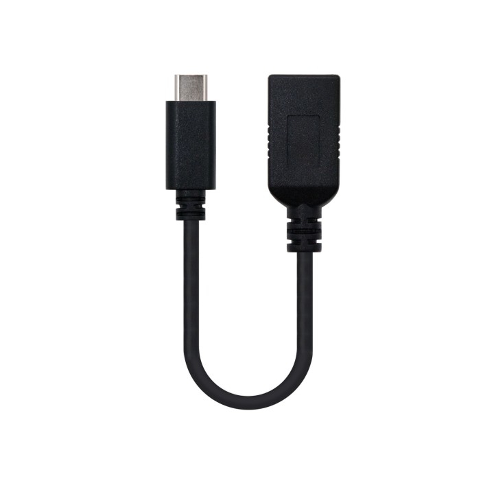 Nanocable USB-C/M a USB-A/H 15cm Negro (10.01.4201)