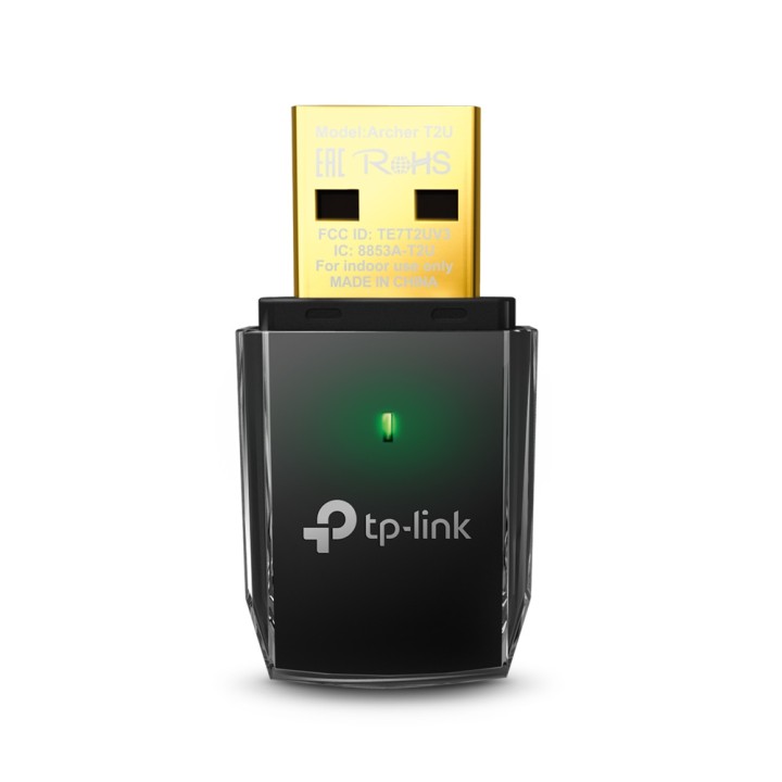 Adaptador TP-Link AC600 DualBand USB Negro (Archer T2U)
