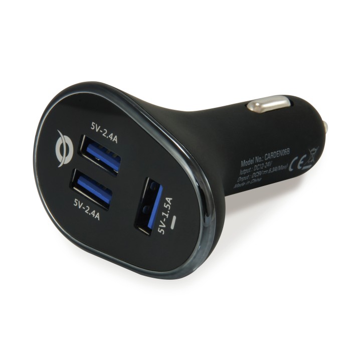 Cargador Coche CONCEPTRONIC 3Usb-A 31.5W(CARDEN06B)
