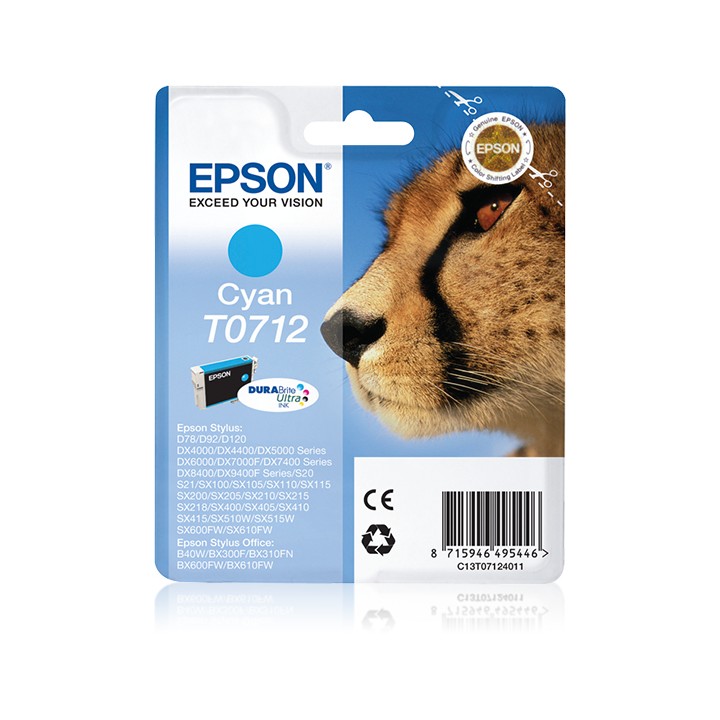 Tinta Epson T0712 Cian 5.5ml (C13T07124012)