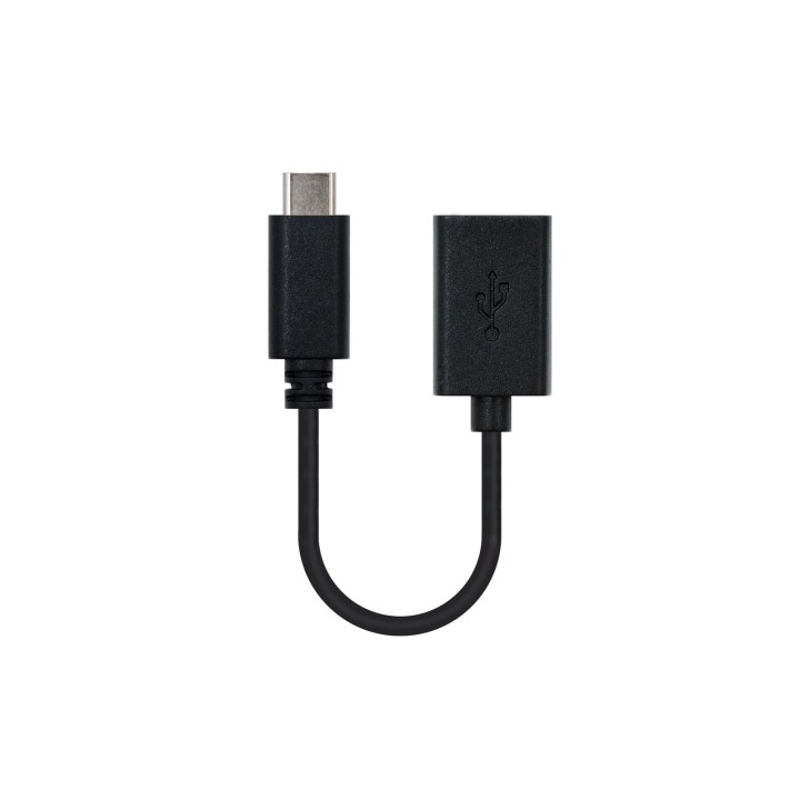 Nanocable USB-A/H a USB-C/M 15cm Negro (10.01.2400)