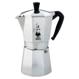 Cafetera Italiana Bialetti Moka Express 0,55L Aluminio 9 tazas Mango de Madera