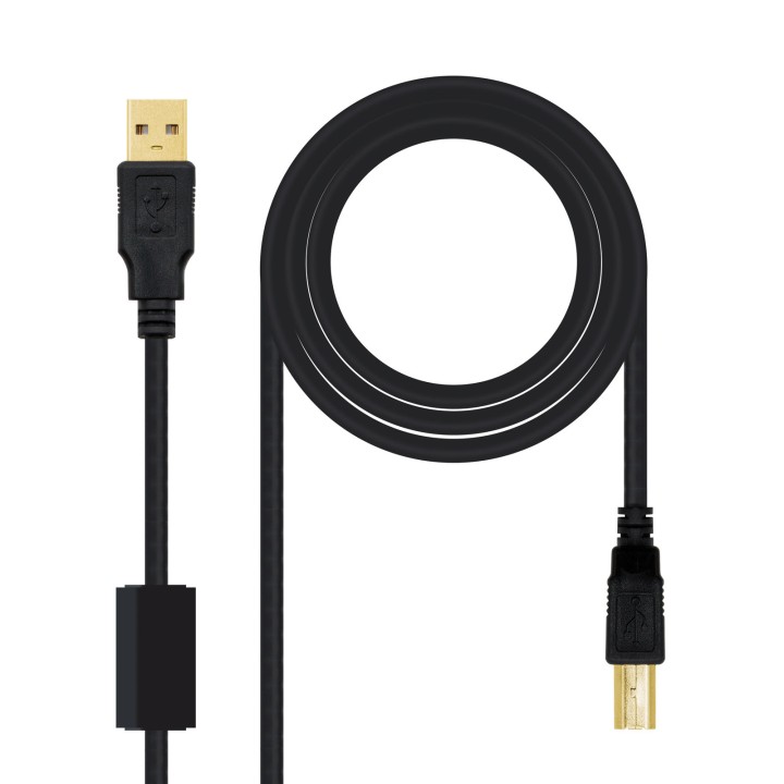 Nanocable USB-A/M a USB-B/M 5m Negro (10.01.1205)