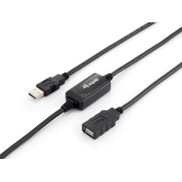 Cable EQUIP USB-A/M a USB-A/H 10m Negro (EQ133310)