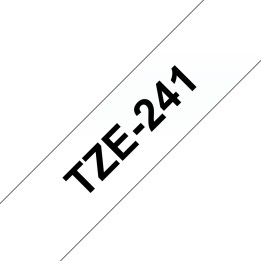 Cinta BROTHER 18mm 8m Negro sobre Blanco (TZe-241)