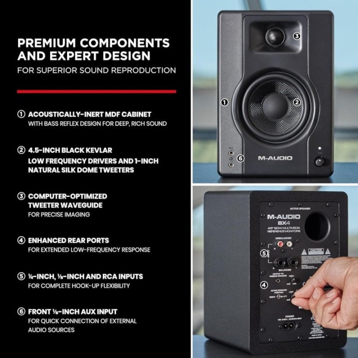 M-Audio BX4 Pareja de Monitores de Estudio Activos 120W Negros