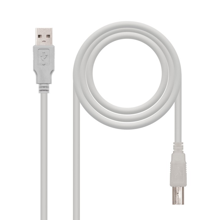 Nanocable USB-A/M a USB-B/M 1m Beige (10.01.0102)