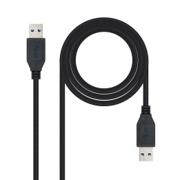 Nanocable USB-A/M a USB-A/M 2m Negro (10.01.1002-BK)