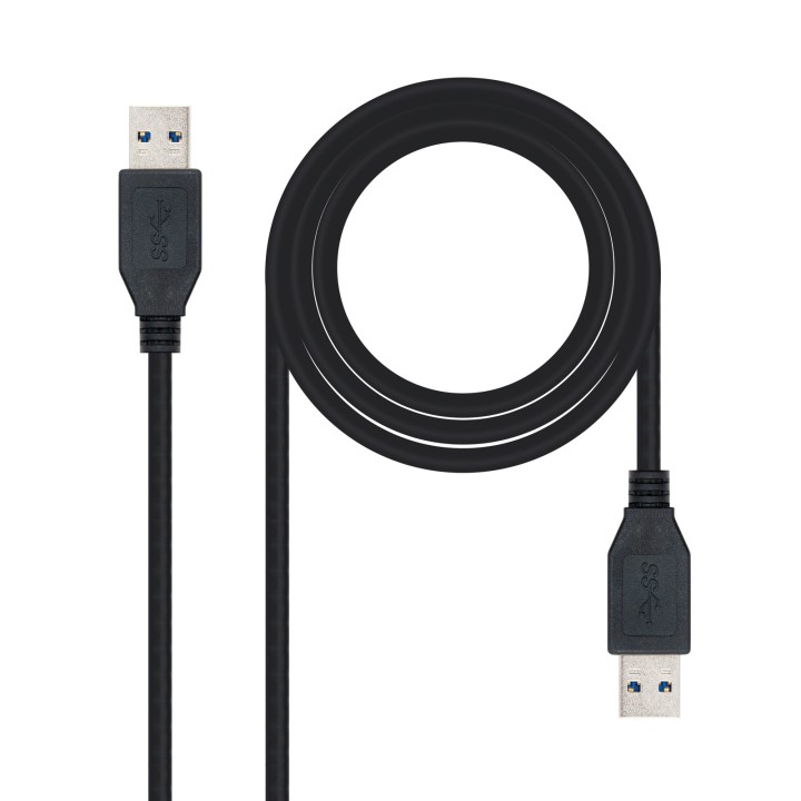 Nanocable USB-A/M a USB-A/M 2m Negro (10.01.1002-BK)