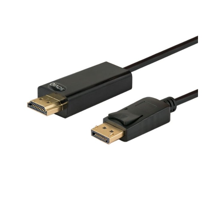 Cable DisplayPort Savio CL-56 1.5M HDMI 1080p chapado oro negro