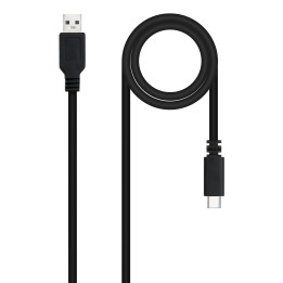 Nanocable USB-A/M a USB-C/M 0.5m Negro (10.01.2100)