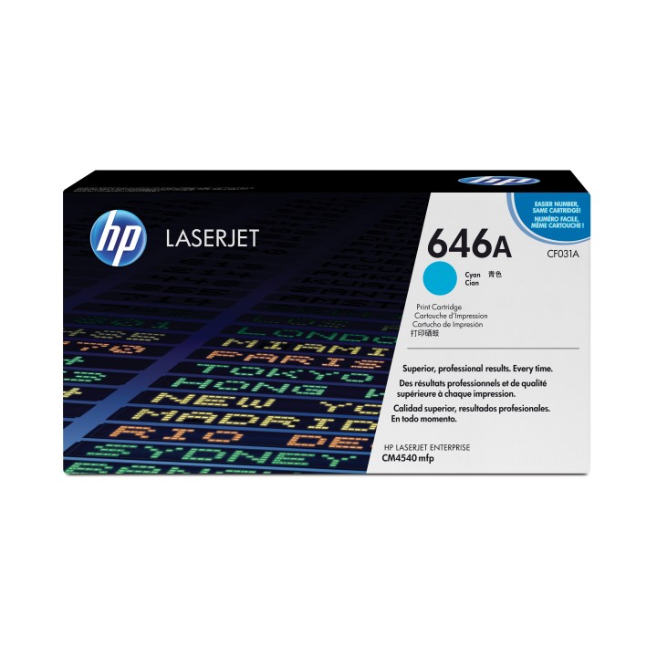 Toner HP LaserJet 646A Cian 12500 páginas (CF031A)