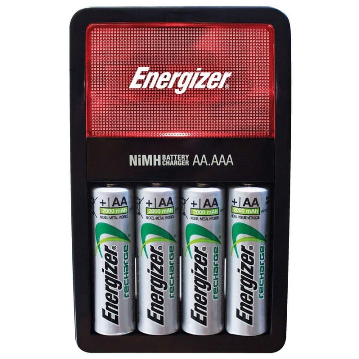 Energizer Maxi Charger Pack Cargador + 4 Pilas Recargables 200 mAh AA
