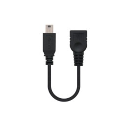 Nanocable MiniUSB-B/M a USB-A/H 15cm Negro (10.01.3800)