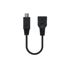 Nanocable mUSB-A/M a USB-A/H 15cm Negro (10.01.3000)