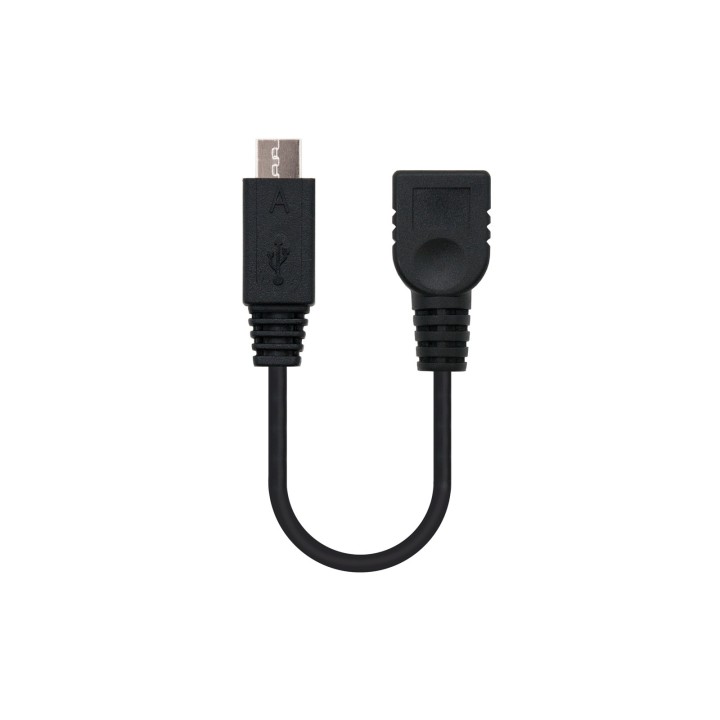 Nanocable mUSB-A/M a USB-A/H 15cm Negro (10.01.3000)