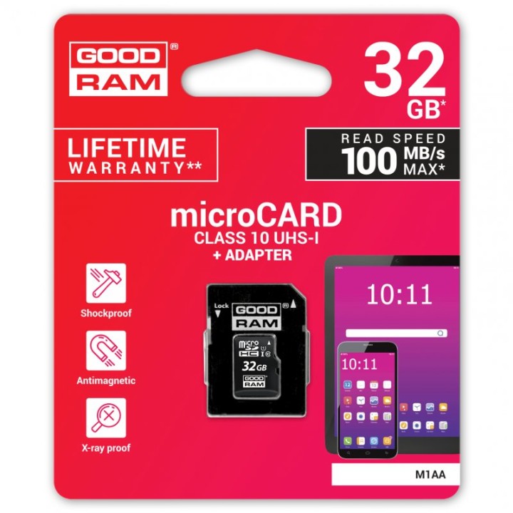 GoodRam microCARD MicroSDHC 32GB UHS-I Clase 10 U1