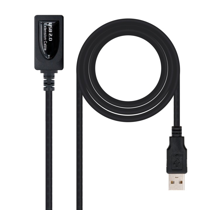 Nanocable USB-A/M a USB-A/H 5m Negro (10.01.0211)