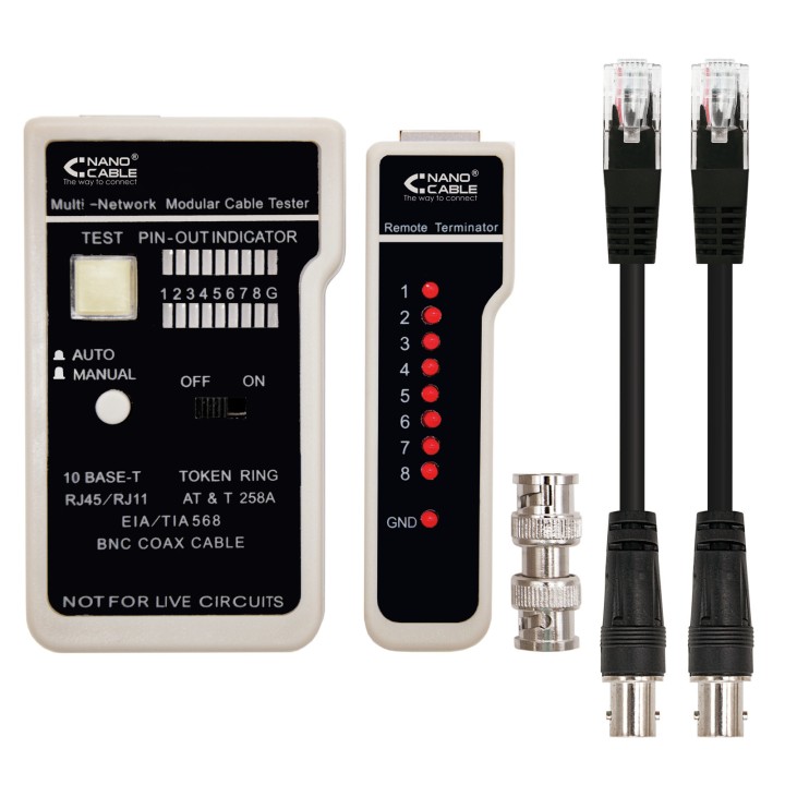 Tester Nanocable RJ11/RJ12/RJ45 Coaxial (10.31.0303)