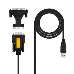 Nanocable USB-A/M a DB9/DB25 1.8m Negro (10.03.0002)