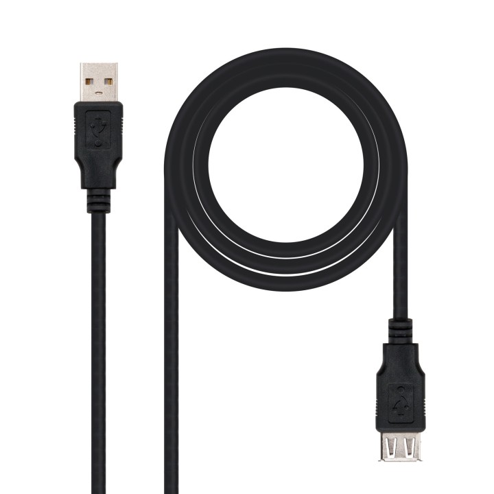 Nanocable USB-A/M a USB-A/H 3m Negro (10.01.0204-BK)